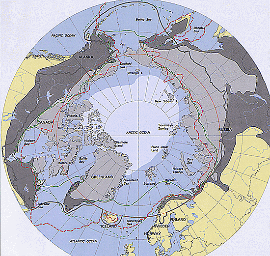 World Map Arctic. Disaster in the Arctic: